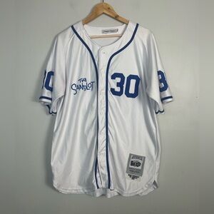 Head Gear-The Sandlot Benny Rodriguez Baseball Jersey-White size XL